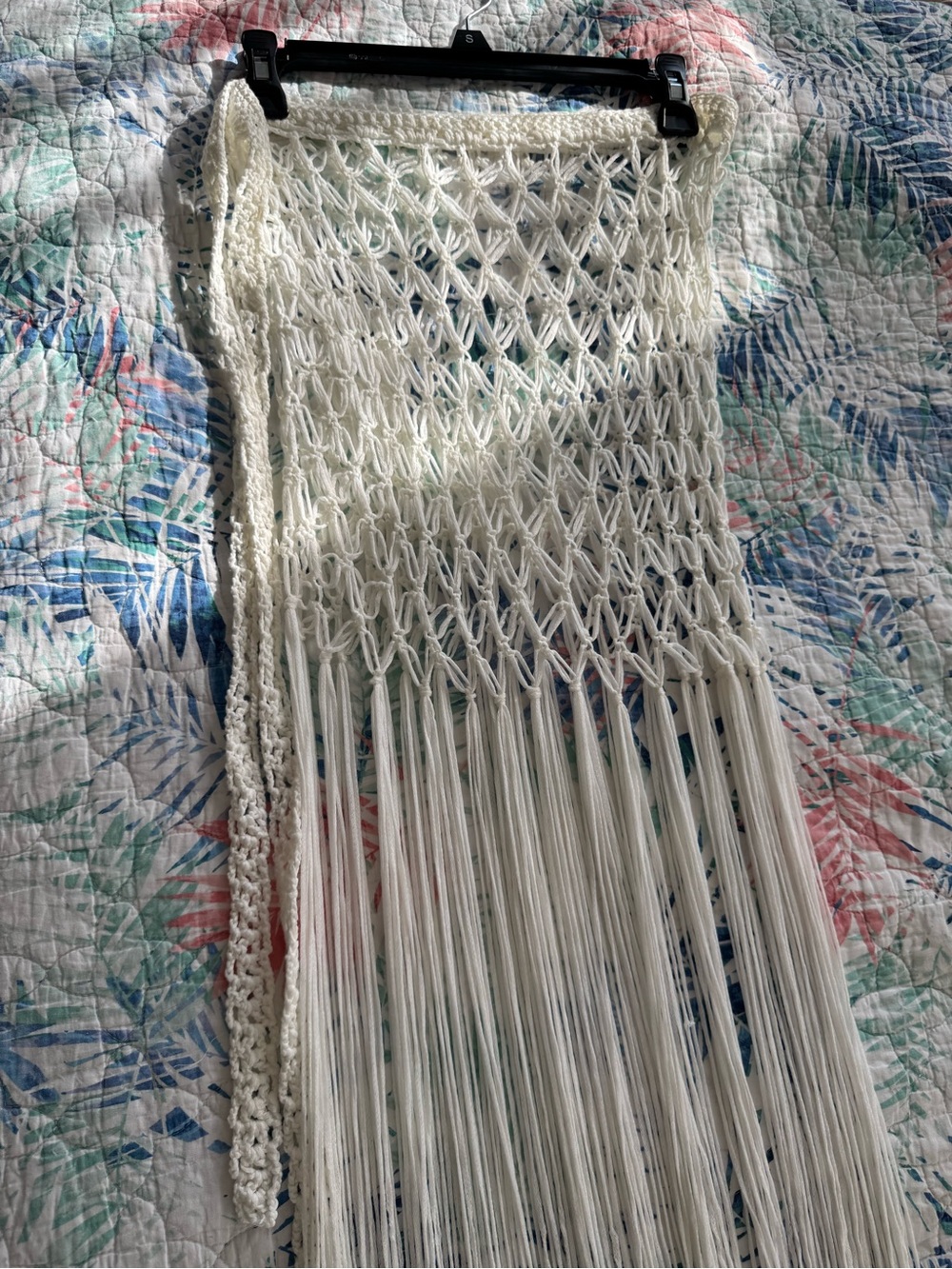 Handmade White Crochet Cover Up
